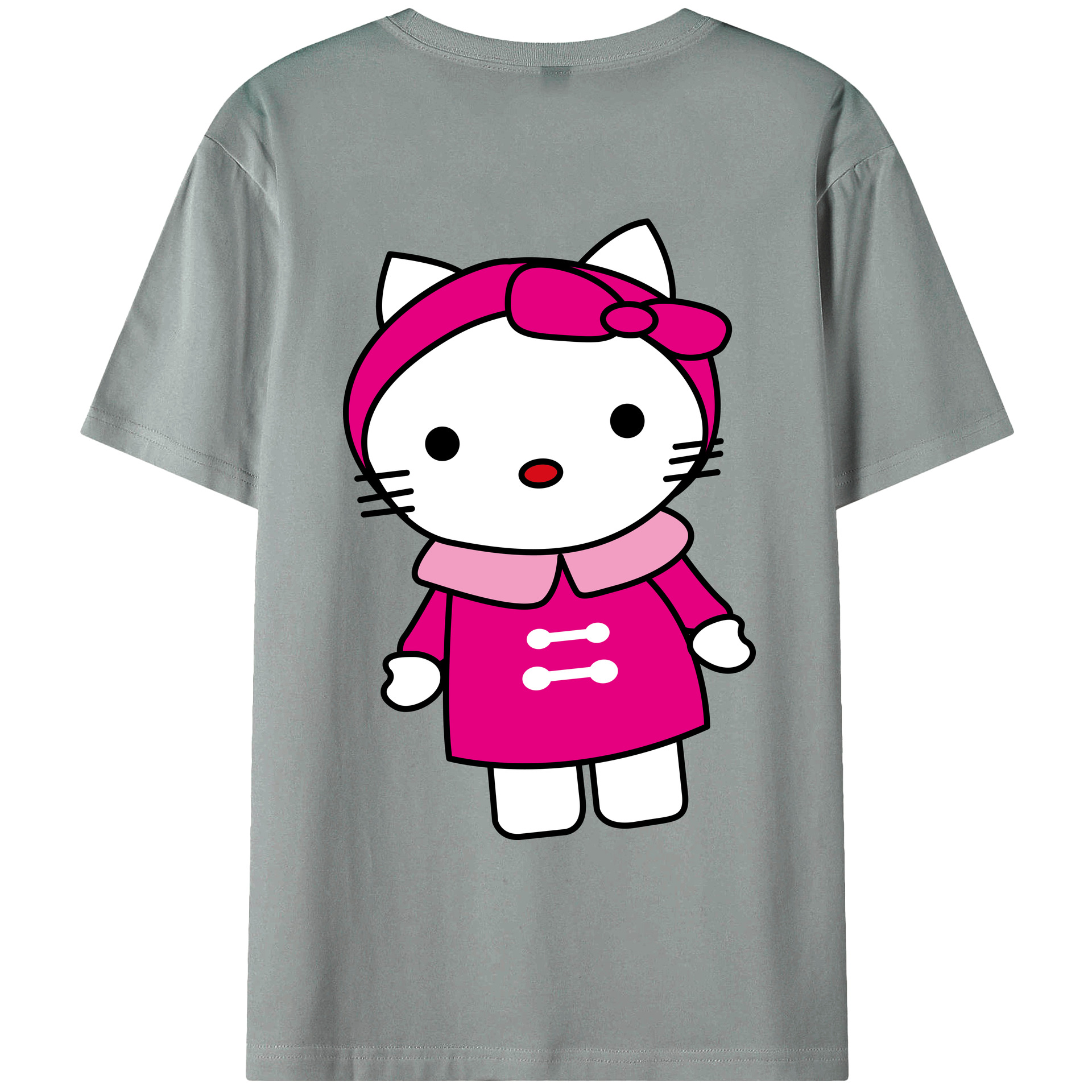 （画像用） Hello Kitty ハローキティ 綿100％ メンズ半袖Tシャツ（バックプリント） 通気性